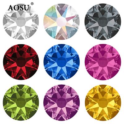 China High Quality Flatback AOSU Cut 16 Facets SS16 SS20 SS30 ab Crystals Hotfix Rhinestone Flatback Rhinestones Non For Jewelry for sale