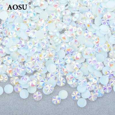 China Crystals For DIY Crafts Clothing AOSU 30000pcs Nail Flower Rhinestone Wholesale Freeze Flat Back AB Round Crystals 5mm Glue On Rhinestone For Jewelry for sale