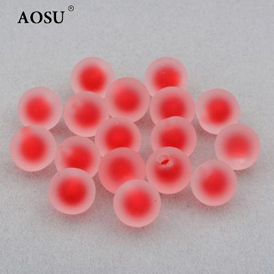 China Frosted Beads For Dress Jewelry AOSU Wholesale 16mm Red Color Rhinestone Beads Single Hole Around Crystal Beads Acrylic Frosted Beads For Earring for sale