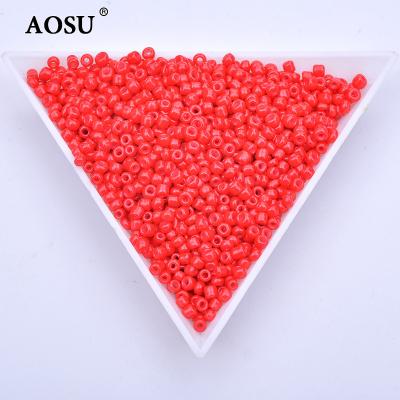 China Flatback AOSU Wholesale 450g 2mm Red Color Small Size Round Crystal Beads Sewing Glass Beads For DIY Crafts for sale