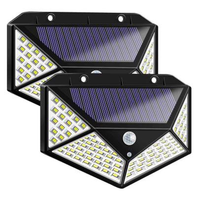 China Waterproof 4 Sides Outdoor Solar Lamp Wall Light PIR Solar Led Sensor Light Solar Motion Sensor Wall Light 100LED for sale