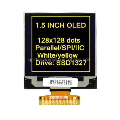 China Graphic 1.5 1.5 Inch Mono Color 25 Pins IC SSD1327 Solder Type Yellow OLED for sale