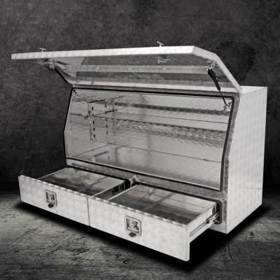 China Durable Fox Cover Industry Aluminum / Steel Tool Box Set for Ute Tray and Pickup Sliver Tool Box with Drawers for sale