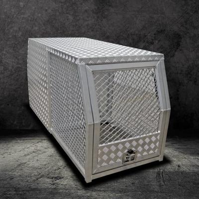 China Durable Fox Cover Industry Aluminum Dog Cage Set for Ute Tray Powder coating Silver Dog Cage for sale