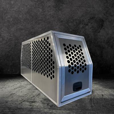 China Durable Fox Cover Industry Aluminum Dog Cage Set for Ute Tray Powder coating Silver Dog Cage for sale