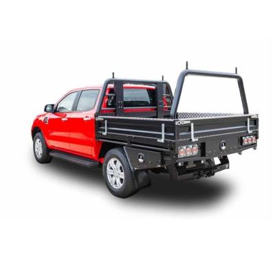 China Aluminum Fox Cover Industry Customized Alloy Tray Powder Coating Black Aluminum Ute Tray for Hilux  Dual Cab for sale