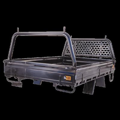 China Aluminum Fox Cover Industry Customized Alloy Tray Powder Coating Black Aluminum Ute Tray for Hilux  Dual Cab for sale