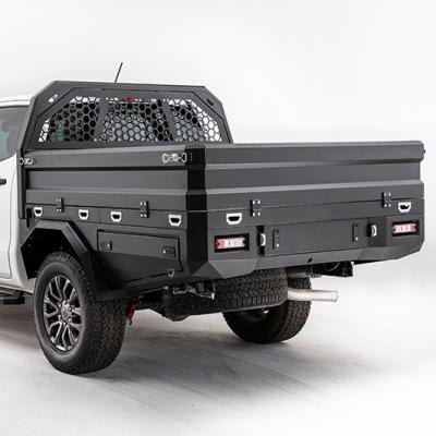 China Aluminum Fox Cover Industry Customized Alloy Tray Powder Coating Black Aluminum Ute Tray for Ford Ranger Extra Cab for sale