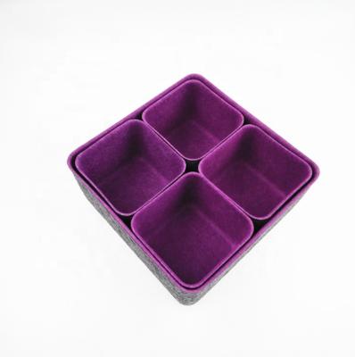 China High Quality Felt Material Piece Sundries Modern Storage Box Hot-selling Desk Set Of 5 for sale