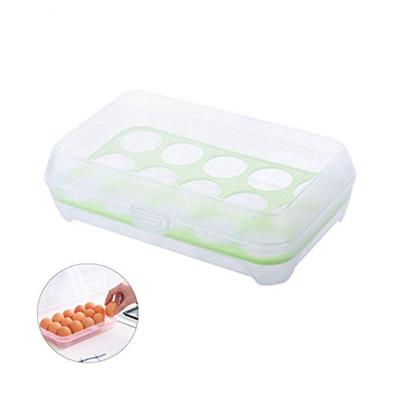 China Large Capacity Viable Hot Selling Portable Plastic Egg Storage Box 15 Eggs Stand Shockproof Crisper for sale