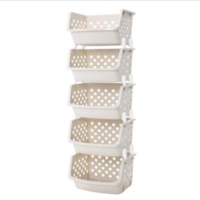 China High Quality Minimalist Plastic Material Storage Rack Household Kitchen Sundries Combinable Storage Freely for sale