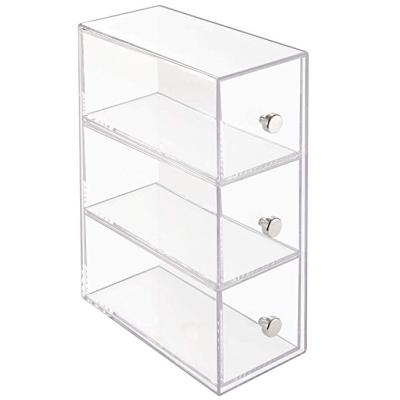 China Viable Custom Stackable Makeup Cabinet Food Display Acrylic Clear Storage Container Organizer Box for sale