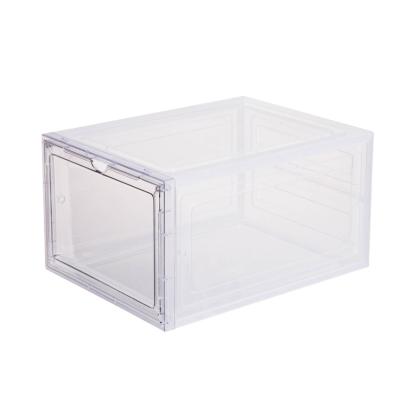 China 2021 Hot Selling Minimalist Transparent Shoe Box Sneaker Shoe Storage Foldable And Stackable Transparent Shoe Box For Men And Women for sale