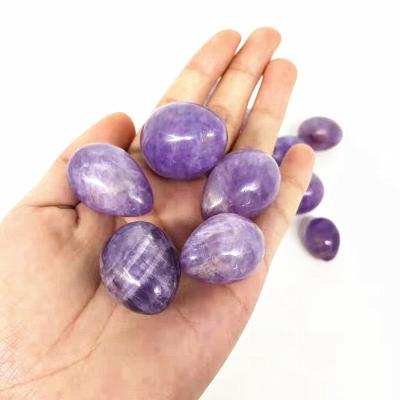 China Wholesale Natural China Amethyst Healing Stone Egg Healing China Amethyst Polished Crystal Egg For Gift for sale