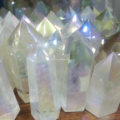 China Wholesale Angel Aura Clear Quartz Wand China Factory Points for Healing for sale