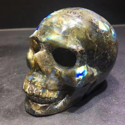 China Wholesale natural china gemstone labradorite quartz crystal skulls for home fengshui decoration for sale