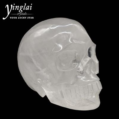 China China Wholesale Hand Carved High Quality Clear Quartz Crystal Human Skulls Skulls For Healing Stone for sale