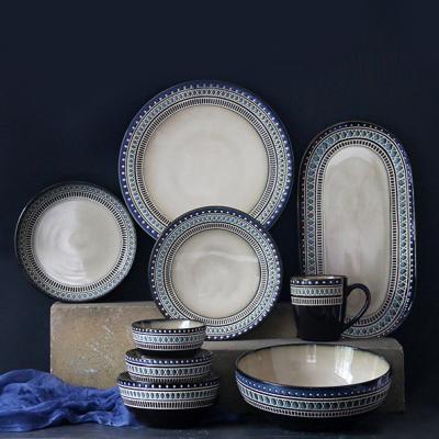 China Sustainable Creative Morden Colorful Kitchen Dishes Set Luxury Dinner Set Tableware Porcelain for sale