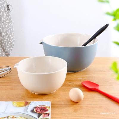 China Viable Wholesale Custom Ceramic Salad Mixing Bowl Colorful Porcelain Mixing Bowl Set of 3 for sale