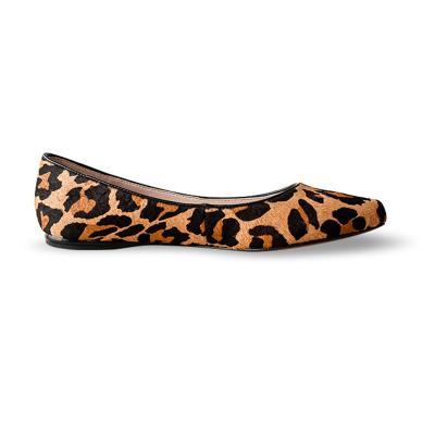 China Fashion\comfortable\durable leopard pony hair slip on flat stylish ladies casual shoes women shoes for sale