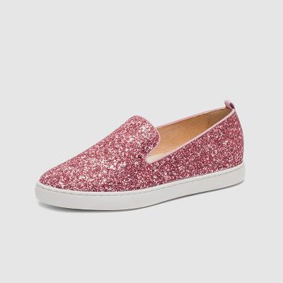 China Cushioning New Arrivals High Quality Glitter Sneaker Women Slip On Casual Shoes For Ladies for sale