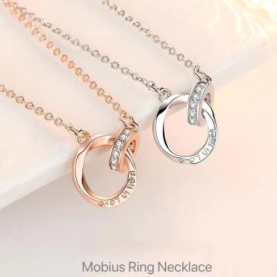 China Mobius Ring Couples Necklace Valentine's Day Romantic Locking Jewelry for sale