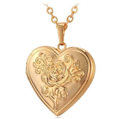 China Charm Rose Flower Heart Shape Necklace Valentine's Day Gifts Romantic Necklace Jewelry for sale