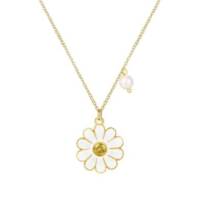 China Cute Elegant Shiny Zircon With Cute Faux Pearl Chrismas Gift Flower Pendants for sale