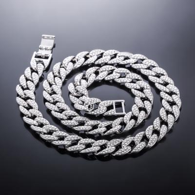 China FASHIONABLE Cuban Link Necklace Hip Hop Bling Cuban Link Necklace Alloy Chain Jewelry for sale