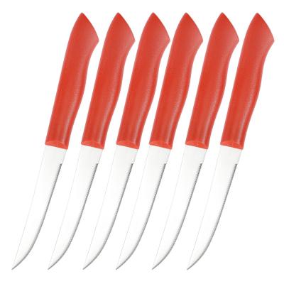 China Kitchen Cutting Foods Hot Selling Steak Knife Stainless Steel Serrated Blade With PP Handle for sale