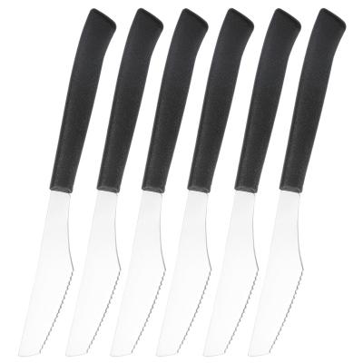 China Hot Selling Kitchen Cutting Foods Steak Knife Set Pizza Knife Stainless Steel Serrated Blade With PP Handle for sale