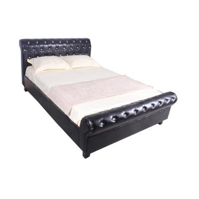 China Comfortable Bedroom Sofa Faux Leather Crystal Sleigh Bed Furniture Set Price In Pakistan for sale