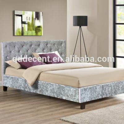 China Soft Bed Crushed Velvet Bedroom Furniture Solid Wood Bed Classic Style for sale