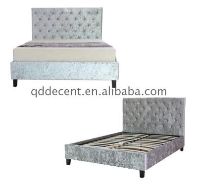 China Softly Bed Best Italian Modern Crushed Velvet Bed Home Furniture for sale