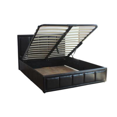 China Latest Comfortable Wooden Bed Designs Double Black Gas Lift For Ethiopian Boys Furniture Kids Bedroom for sale