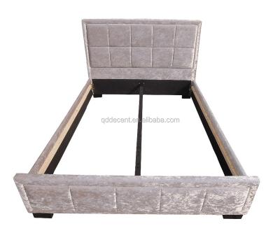 China Soft Royal Nepal Bedroom Furniture Set Wooden Bed Picture Crushed Velvet Gaslift Bed for sale