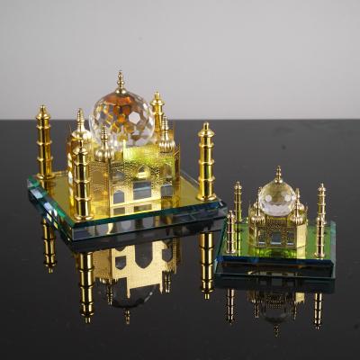 China Wholesale Price Islamic Taj Mahal Gift Gold Plated Taj Mahal Home Decorative Famous Small Buildings Model for sale