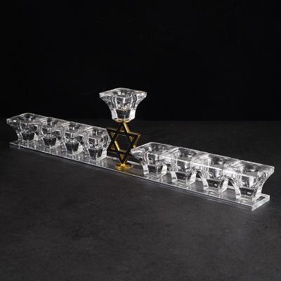 China Candlelight Crystal Candelabra Modern Unique Romantic 9 Wedding Crystal Glass Candelabras Sticks For Arms for sale