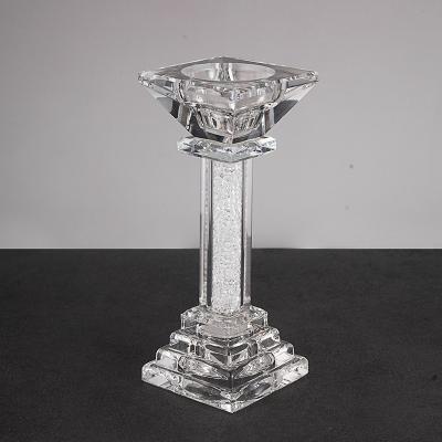 China Romantic Unique Crystal Votive Transparent Vintage Design Candle Holders Glass Candle Holders for sale