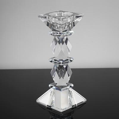 China Wedding Candle Holder Tall Glass Candelabra Crystal Pillar Holder Candle Holder Romantic High Candlelight Supplier for Home Decoration for sale