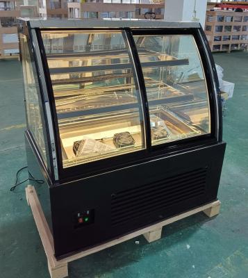 China Single Temperature 1.5m Cake Display Refrigerator Curved Glass Front Opening for sale