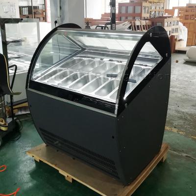 China 110V 60Hz 208L Gelato Display Cabinet 14 Pans Ice Cream Showcase Display Freezer for sale