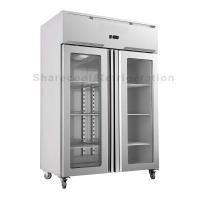 China Glass Door Stainless Steel Upright Refrigerator for sale