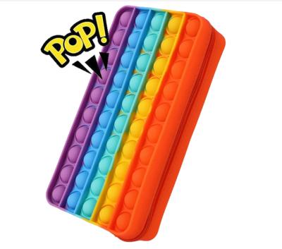 China Puzzle Silicone Puzzle Pop Up Pop Bubble Fidegt Toy Stationery Children Pencil Case Pop It for sale