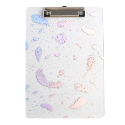 China A4 Plastic PP Plastic Clip Board With Custom Foil Stamping Glitter Fashion for sale