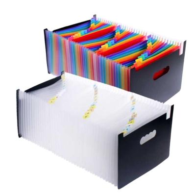 China Document Storage 12/24 Pockets Rainbow Custom Printing Cheap Case Expanding PVC A4 Folder for sale