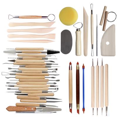 China Hand Craft 56 Pieces of Clay Tools Set Modeling Pottery Ceramic Clay Sculpting Tools Kits for Art Crafts for sale