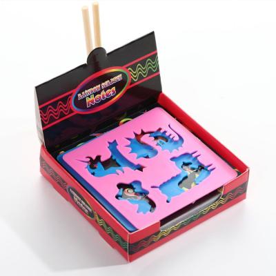 China Europe Kids Rainbow Scratch Art Paper Box with Stylus and Wooden Stencil for sale