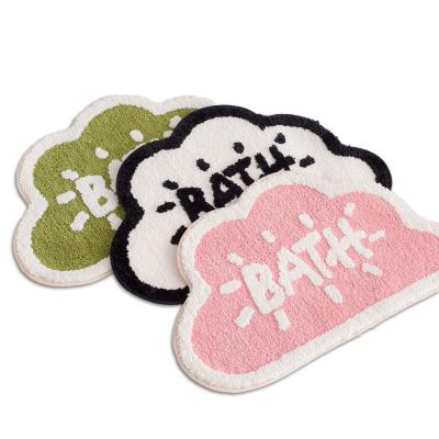 China Non-slip Cloud Washable Cartoon Absorb Water Absorption Floor Mat Latex Base Bathroom Kindergarten Doormat for sale