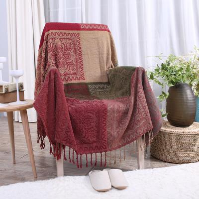 China Wholesale custom woven lattice decoration sofa super soft luxury plain knitted blanket PORTABLE for sale